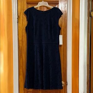 NWT Stitch Fix Wisp Navy Blue Sleeveless Paisley Print Floral Midi Dress Size 14